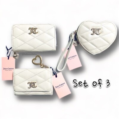 Juicy Couture Angel Beige Cream Brighter Than A Diamond Wallet Set of 3 NWT