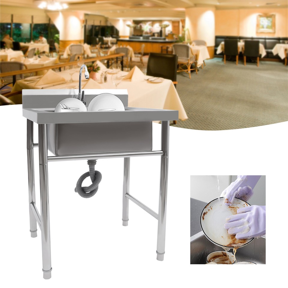 Stainless Steel Free Standing Kitchen Sink Catering Washing Bowl Commercial Sink eBay