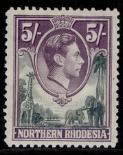 NORTHERN RHODESIA GVI SG43, 5s grey & dull violet, LH MINT. Cat £32.