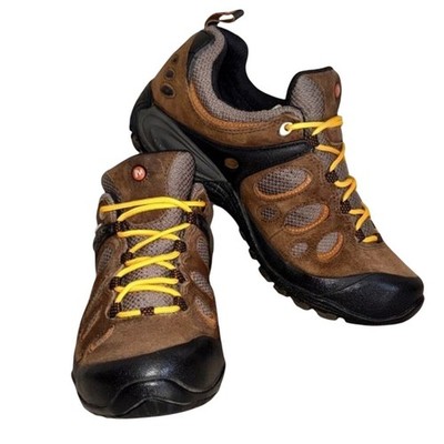 Merrell Chameleon Brown Leather Hiking Shoes Mens Vibram Trail Sneakers Size 11 MERRELL Chameleon Velocity Men Size 11 VIBRAM SOLES HIKING  main image 2