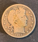1902 BARBER SILVER HALF DOLLAR