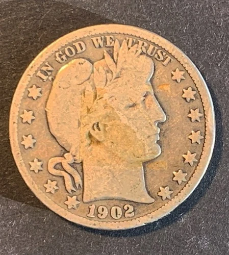 1902 BARBER SILVER HALF DOLLAR