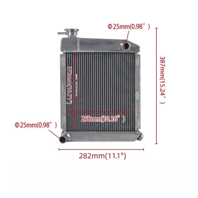 Radiador de alumínio para 1959-1966 Austin Mini 0.8L l4 manual perfeito estado - Imagem 2 de 4