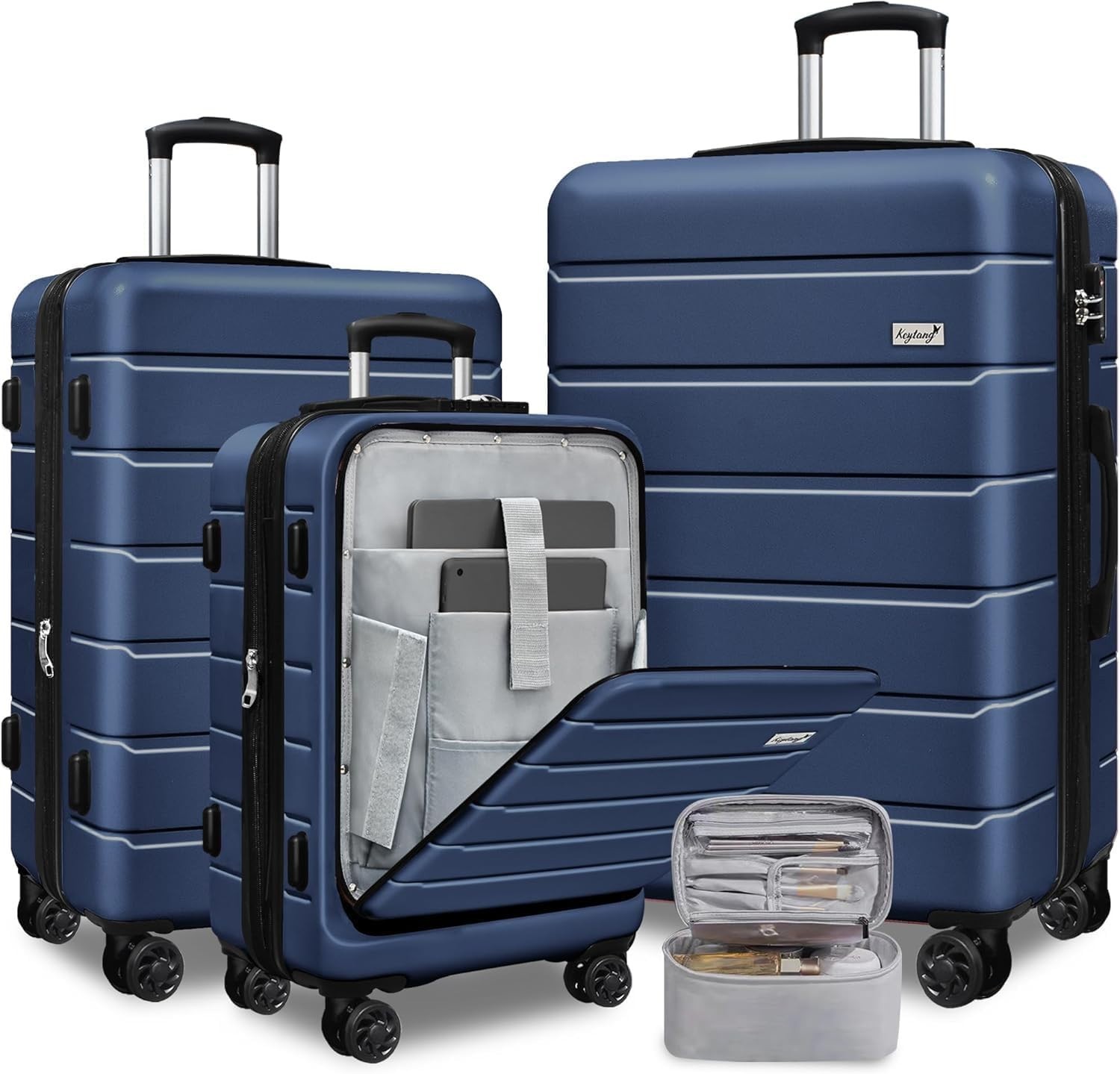3pc Set,bonus Makeup Bag,navy