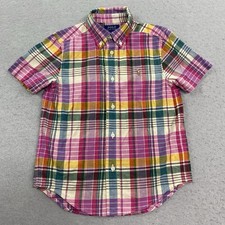 Polo Ralph Laruen Shirt Boys 5 Pink Plaid Short Sleeve Button Down Pony
