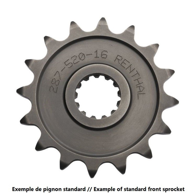 Pignon acier Renthal 254 pas 520 évite l'usure de transmission moto