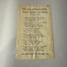 Civil War Cripple Card Wounded Battle Wilderness One Armed Soldier Poem RARE