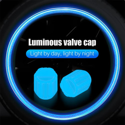 20PCS Fluorescent Car Bike Tire Valve Universal Cap Valve Stem Caps Blue