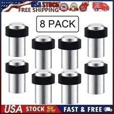 8 Pack Cylindrical Floor Mount Door Stop Matte Brushed Nickel 2.4" Stainless Ste