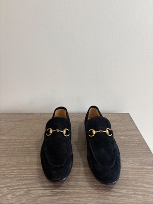 Gucci Jordaan Horsebit Mens Loafers Size 6 UK US 7 in Black Suede