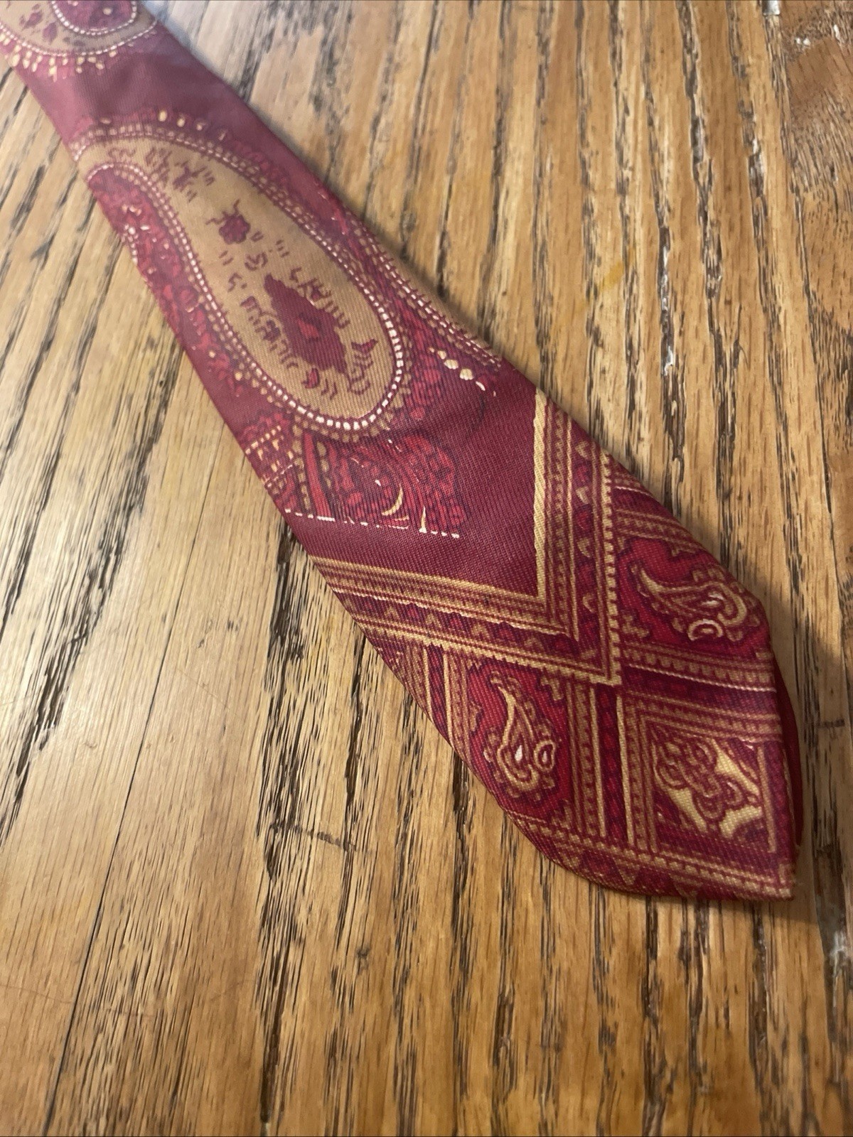 Vintage 50s 60s Acetate Skinny Tie VLV Necktie Satin Paisley Rockabilly