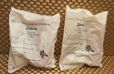 Zebra 5100 Resin Ribbon/ 110mm x 74M  (4.33in x 242ft) (Lot of 2) 05100GS11007