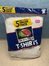Vintage 1999 Fruit of the Loom Men's 5 Pack Cotton T Shirts Size XL NOS