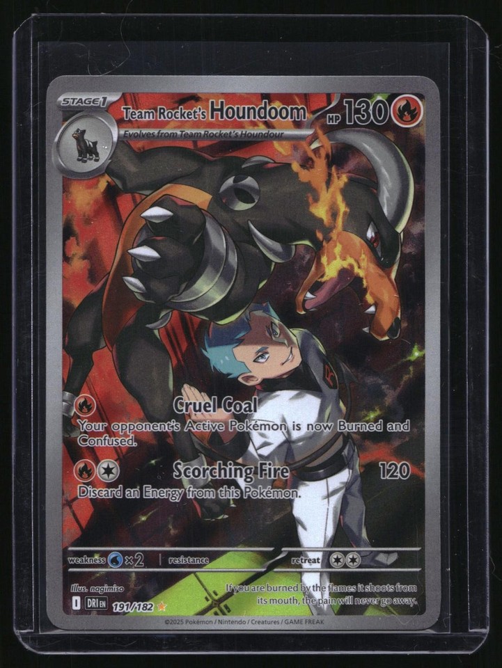 2025 Pokemon Destined Rivals Team Rocket's Houndoom Illustration Rare # 191/182