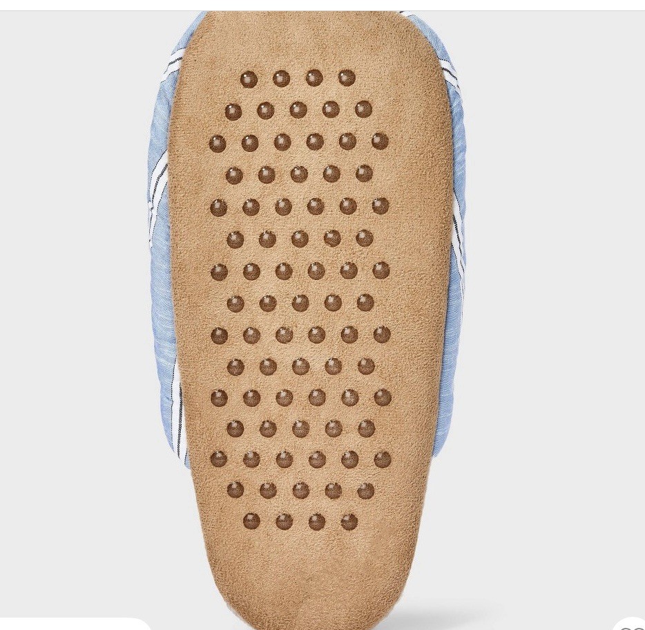 SAOLA Auden Ciabatta Donna Antiscivolo Righe Blu Bianco Suola Ecopelle Scamosciata M L Nuova con etichette