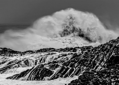 Wandbild Tropischer Wirbelsturm. Juju Island, Südkorea. A3 Print schwarz-weiß