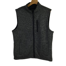 Cody James Mens Full-Zip Fleece Vest Sleeveless in a Charcoal Gray Size XL