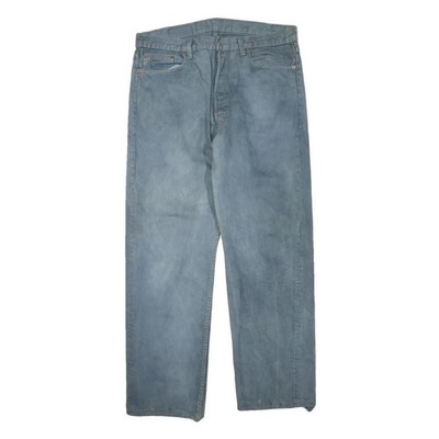 LEVI'S 501 Herren Regular Baumwolle Blend Denim Hell W38 L30 Klassisch Knopf Fly