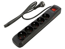 5904722197589 Power Strip: Fusing Sockets: 5 250VAC 10A Black ARCON