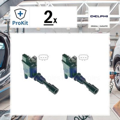 2x ORIGINAL  Delphi GN10480-12B1 Zündspule für Mazda 323 F VI 323 S VI