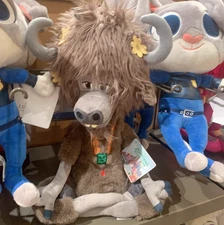 Authentic Shanghai Disney Zootopia Yax The Yak Brown Necklace Plush Doll New
