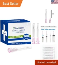 Versatile 100ct 18ga Stainless Steel Needles for Lab Accessories & Ink Refilling