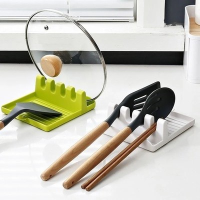 Kitchen Spoon Holder Rack Organizer Non Slip Spatula Fork Chopsticks Pad