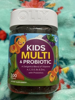 Olly Kids Multivitamins Probiotic Gummies 100 Count Blissful Berry Flavor