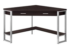 Computer Desk Home Office Corner 42"L Work Laptop Metal Brown