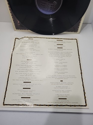 Willie Nelson Merle Haggard Poncho & Lefty Stereo 1982 Vinyl Epic FE-37958 - Picture 4 of 9