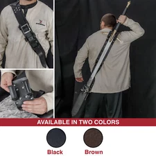 Medieval Sword Holster Genuine Leather Shoulder Belt Baldric for Cosplay & LARP