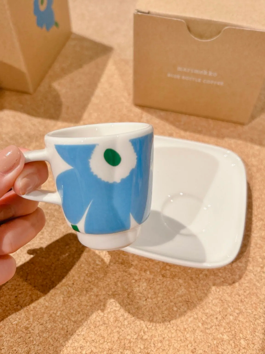 Marimekko × Blue Bottle Unikko Espresso Cup & Saucer Set 2025