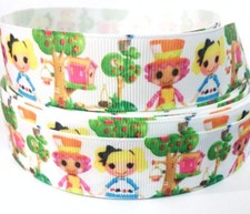 Grosgrain Ribbon 1" Dolls Girls Cartoons Printed for Hairbows USA Seller
