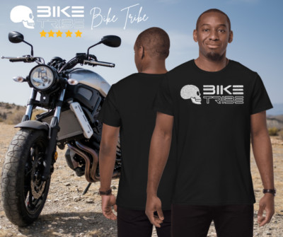 Bike Tribe T-Shirt, Vintage Black Made From Finest Cotton, Motorcycle Gear, MENS