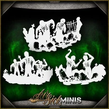 Mini Zombie Silhouette Set - Airbrush Stencil Template Airsick Zombies