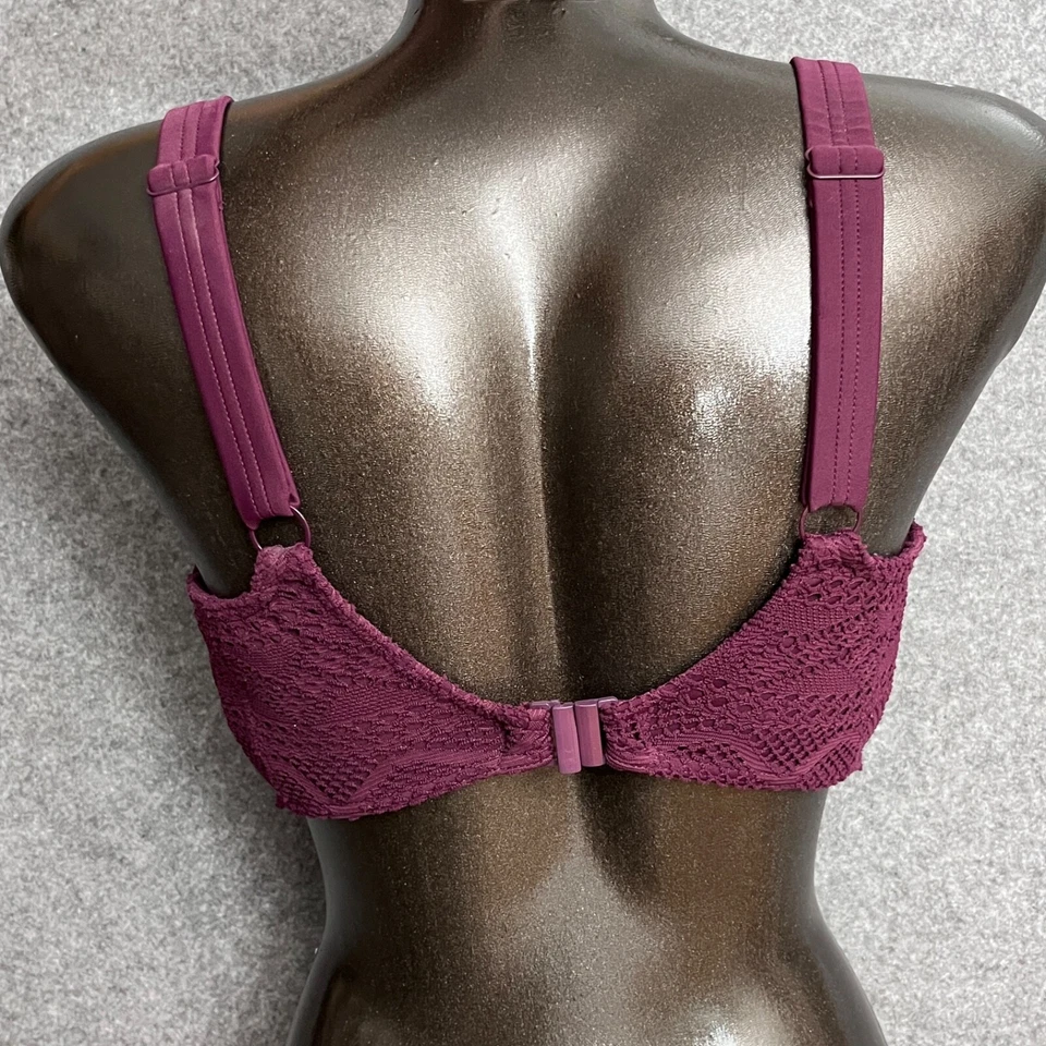 Freya Sundance Crochet Ojales 32HH Traje de Baño Bikini Top Púrpura Sujetador con Aros Foto 4 de 4