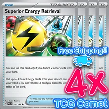 [4x Playset] Superior Energy Retrieval 189/193 SV02: Paldea Evolved Pokemon TCG