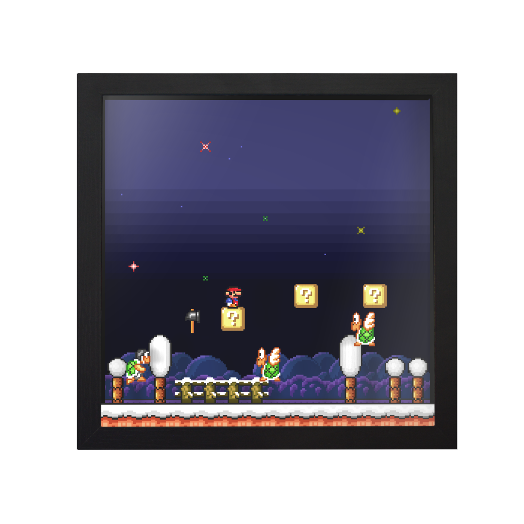 Super Mario The Lost Levels (SNES) 3D Shadow Box Frame (9