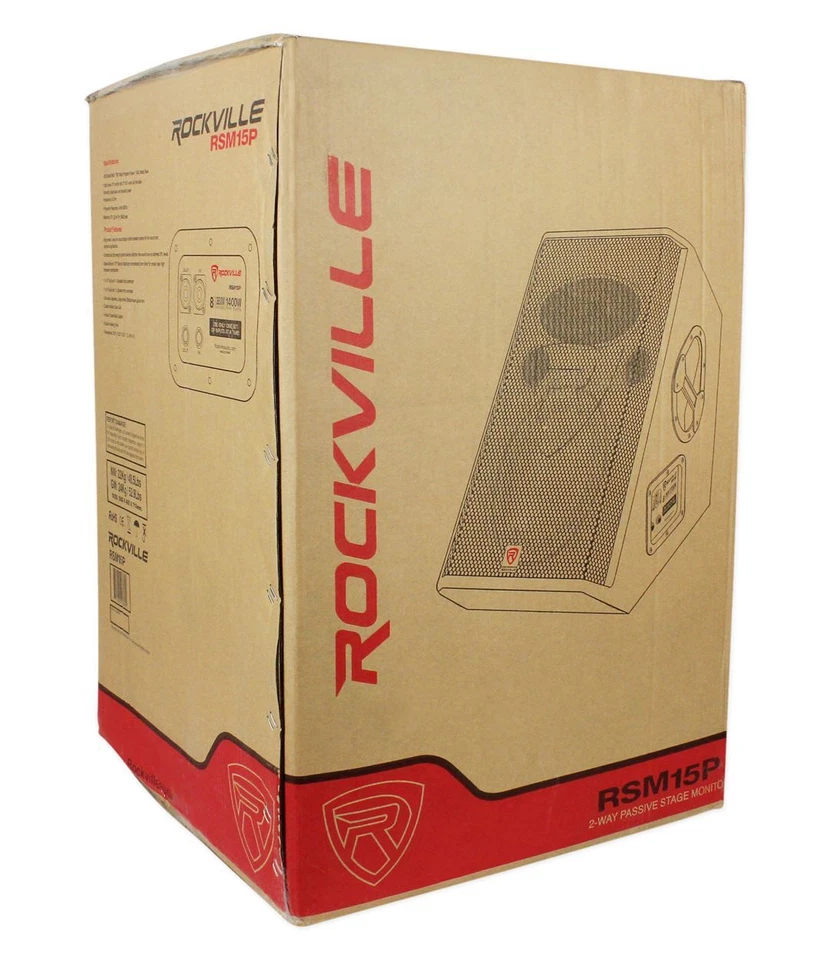 Rockville RSM15P 15" 1400 Watt 2-Way Passive Stage Floor Monitor Speaker - Image 4 of 4
