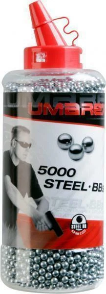 1 x 5.000 Umarex Stahl BBS 4,5 mm, Stahlkugeln, Kaliber 4,5 mm für Luftpistole