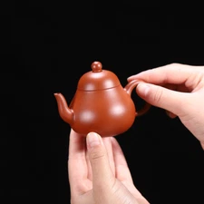 90ml Tea Pot Marked Real Yixing Zisha Zhu Clay Master Pot Pear Shaped Handmade