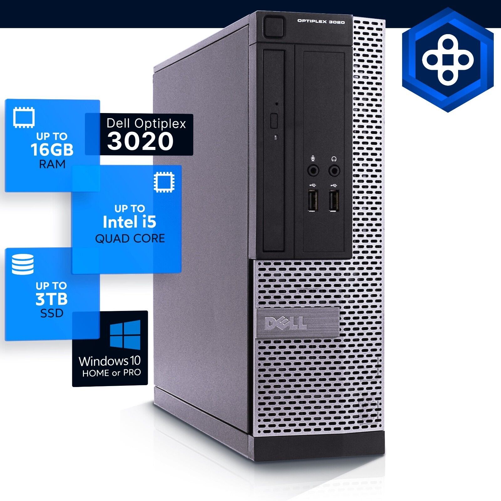 Dell Desktop Computer PC I5 up to 16GB RAM 3TB SSD HDD Windows 10 Pro WiFi BT