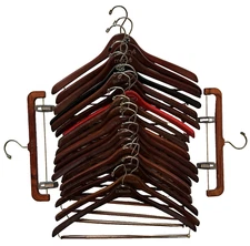 Macy's, Dillard's, Nordstrom etc.  Wooden Clothing Suit Hangers Lot of 20