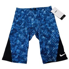 Nike Swim Hydrastrong Blue Geometric Jammer Swimsuit NESSF028-494 Mens 30 NEW