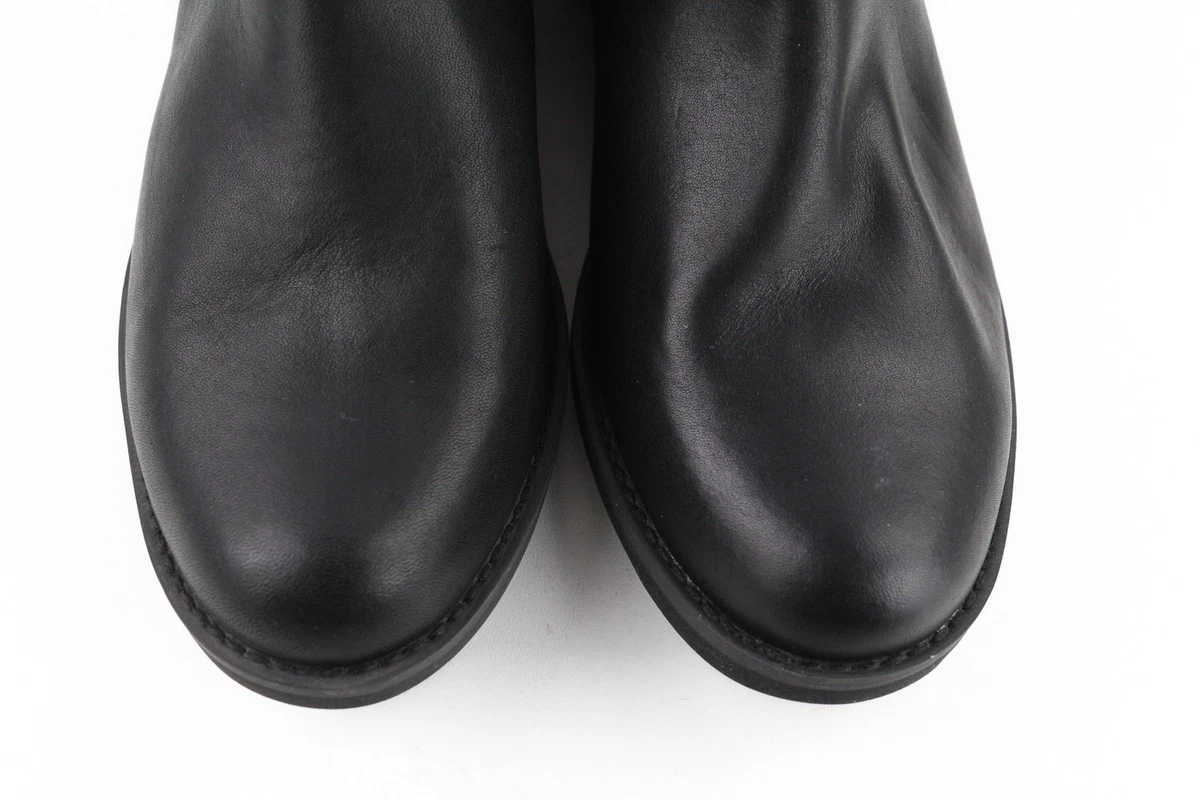 TIMBERLAND A1KHL Women Shoes EU38 Black Pull Tab Leather Mid Top Boots Pull On
