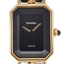Chanel Premiere S Quartz H0001 Gold Plated 20mm Black Dial Women's #AOHW3902