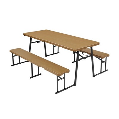 Living & More MSF5362500861DB 6ft Picnic Folding Table Set, Dark