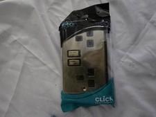 Victorian Antique Brass Switched UK 13A Double Socket Ingot' 2 Gang Wall Plate