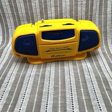 MINI Baby Boom Box AM/FM Portable Radio LIFELONG 2225F 90s Yellow Blue TESTED