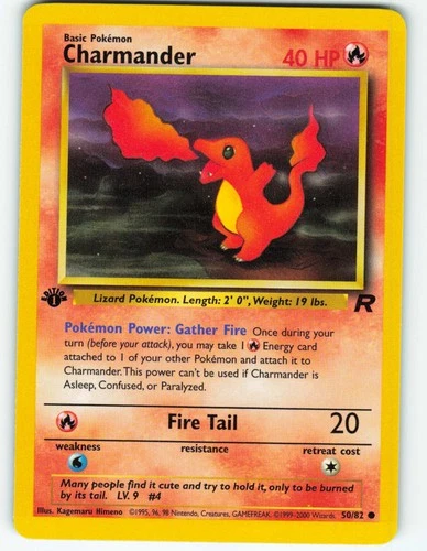 Charmander - 1st Edition - 50/82 Team Rocket - Pokémon TCG - 2000